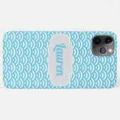 Light Blue Wave Individuelle Name Case-Mate iPhone Hülle (Rückseite (Horizontal))