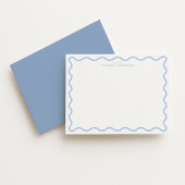 Light Blue Wavy Border Personalized Note Card Einladung