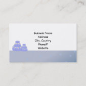 Light Blue Wedding Cake Design Visitenkarte (Rückseite)