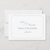 Light Blue Wedding Dankeschön Card mit QR Code (Vorderseite)