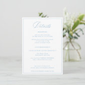 Light Blue Wedding Details Enclosure Card Einladung (Stehend Vorderseite)