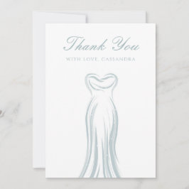 Light Blue Wedding Dress Danke Card Einladung