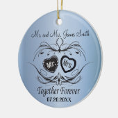 Light Blue Wedding Keepake Keramikornament (Links)