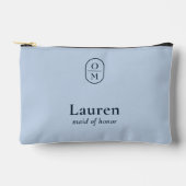 Light Blue | Wedding Monogram Bridesmaid Gift  Zubehörtasche (Vorderseite)