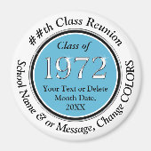 Light Blue, White, Black, Class of 72, Souvenir Magnet (Vorne)