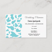 Light Blue & White Cow Print, QR-Code Visitenkarte (Vorderseite)