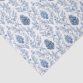 Light Blue & White Damask with Pine Cones Seidenpapier (Ausschnitt)