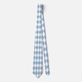 Light Blue & White Diamond Formen Retro Neck Tie Krawatte (Vorderseite)