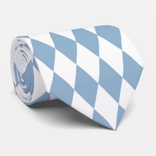 Light Blue & White Diamond Formen Retro Neck Tie Krawatte (Gerollt)