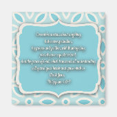 Light Blue White Floral Bible Verse Magnet (Vorne)
