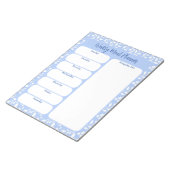 Light Blue White Floral Weekly Meal Planner Notizblock (angewinkelt)