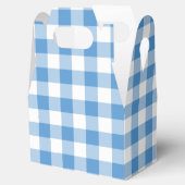 Light Blue & White Gingham Pattern Gable Fevor Box Geschenkschachtel (Geöffnet)