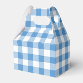 Light Blue & White Gingham Pattern Gable Fevor Box Geschenkschachtel (Vorderseite)