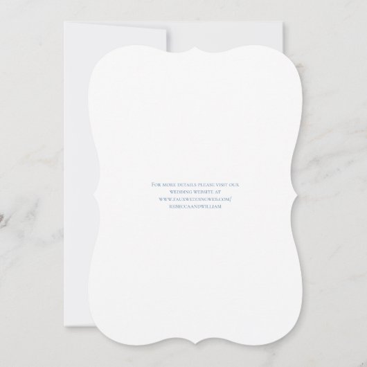 Light Blue White Lace Elegante Einladung (Rückseite)