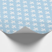 Light Blue White Lilie Muster Geschenkpapier (Ecke)