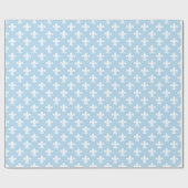 Light Blue White Lilie Muster Geschenkpapier (Flach)