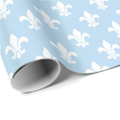 Light Blue White Lilie Muster Geschenkpapier (Rolleneckpunkt)