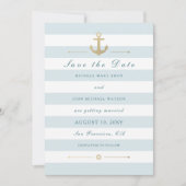 Light Blue White Nautic Erinnerung Save the Date (Vorderseite)