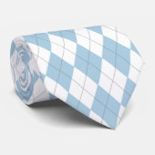 Light Blue & White Rauten Necktie Krawatte (Gerollt)
