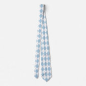Light Blue & White Rauten Necktie Krawatte (Rückseite)