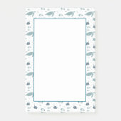 Light Blue White Sea Turtle Meereswelt Print Post-it Klebezettel (Vorderseite)
