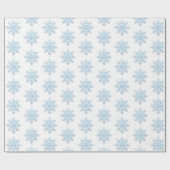 Light Blue White Snowflakes Weihnachten Geschenkpapier (Flach)