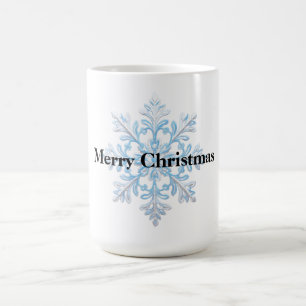 Light Blue White Snowflakes Weihnachten Kaffeetasse