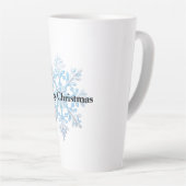 Light Blue White Snowflakes Weihnachten Milchtasse (Rechte Ecke)