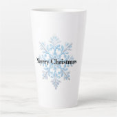 Light Blue White Snowflakes Weihnachten Milchtasse (Vorderseite)