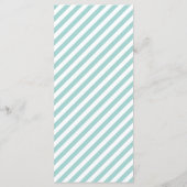 Light Blue White Striping - Empfang Menu Menükarte (Rückseite)