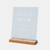 Light Blue & White Wedding Gästebuch Akronylic Sig Acrylschild (Winkel)