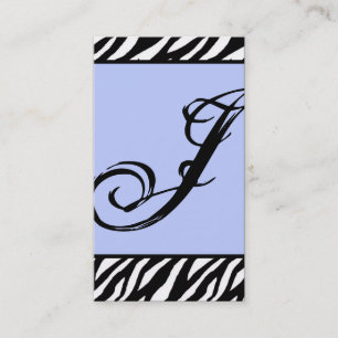 Light Blue White Zebra Print Pattern Business Card Visitenkarte