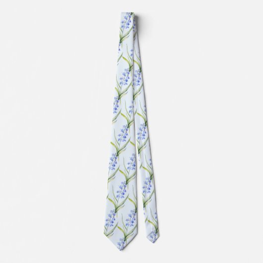 Light Blue Wildblumen Neck Tie Krawatte (Vorderseite)