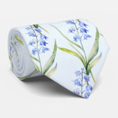 Light Blue Wildblumen Neck Tie Krawatte (Gerollt)