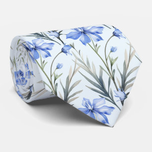 Light Blue Wildblumen Neck Tie Krawatte