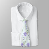 Light Blue Wildblumen Neck Tie Krawatte (Gebunden)