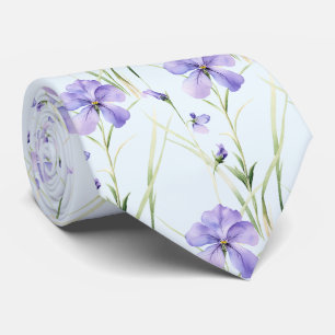 Light Blue Wildblumen Neck Tie Krawatte
