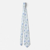 Light Blue Wildblumen Neck Tie Krawatte (Rückseite)
