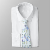 Light Blue Wildblumen Neck Tie Krawatte (Gebunden)
