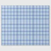 Light Blue Windowpane Plaid Geschenkpapier (Flach)