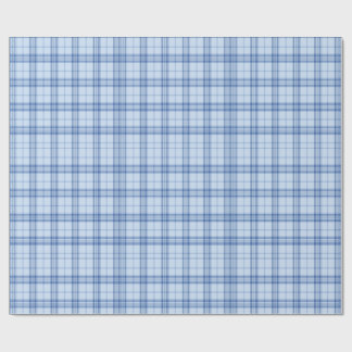 Light Blue Windowpane Plaid Geschenkpapier