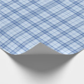 Light Blue Windowpane Plaid Geschenkpapier (Ecke)