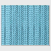 Light Blue Winter Knitting Wooly Muster Geschenkpapier (Flach)