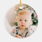 Light Blue Winter Snowflake Erstes Weihnachtsfest  Keramik Ornament (Hinten)