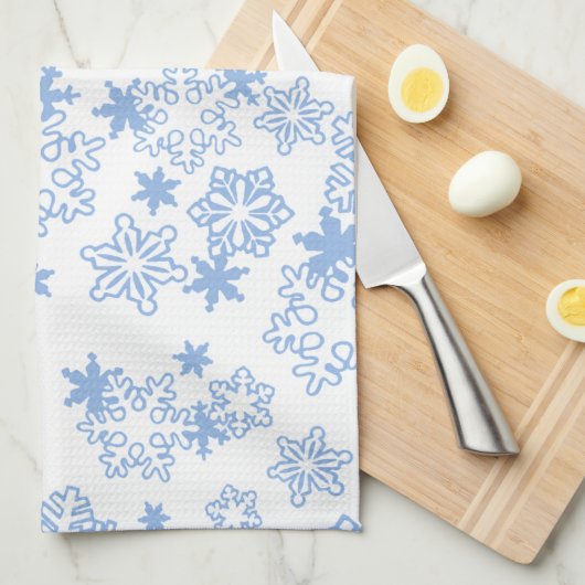Light Blue Winter Snowflake Muster Geschirrtuch (Viertel Falte)