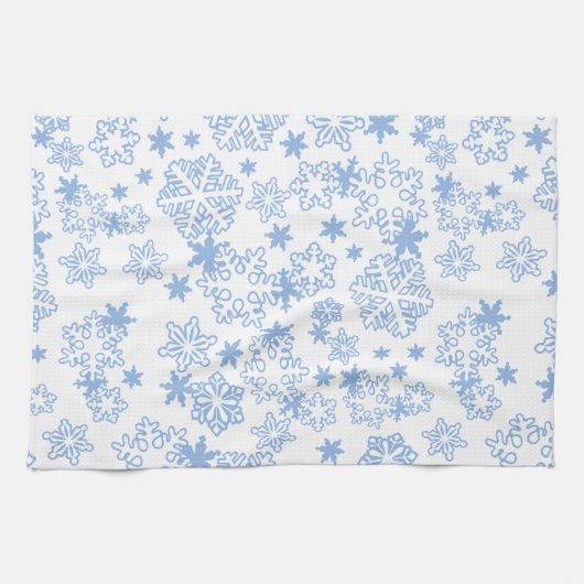 Light Blue Winter Snowflake Muster Geschirrtuch (Horizontal)