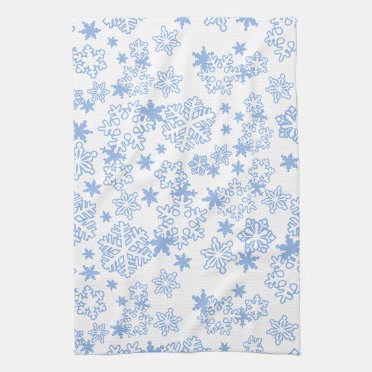 Light Blue Winter Snowflake Muster Geschirrtuch (Vertikal)