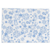 Light Blue Winter Snowflake Muster Große Geschenktüte (Rückseite)