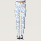 Light Blue Winter Snowflake Muster Leggings (Vorderseite)