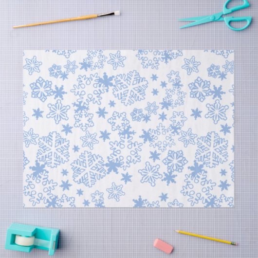 Light Blue Winter Snowflake Muster Seidenpapier (Basteln)